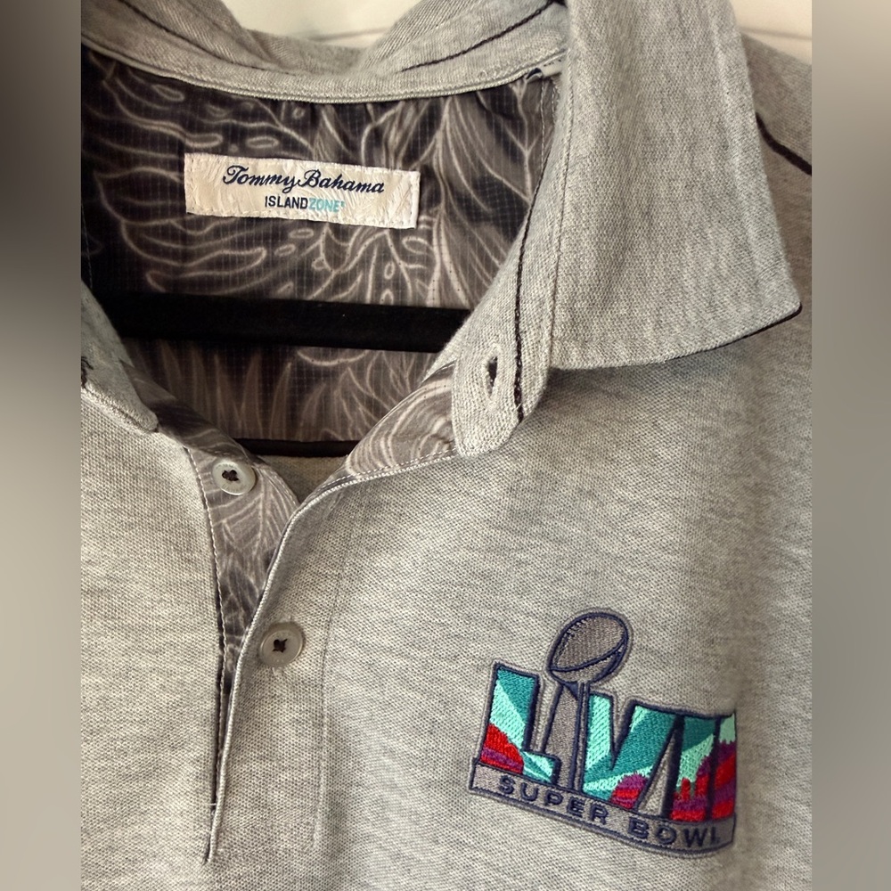 Tommy Bahama Gray Super Bowl LVII polo